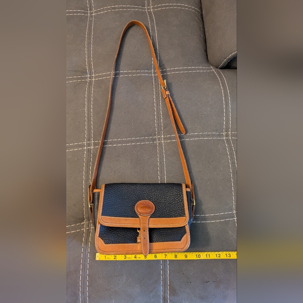 Dooney & Bourke Black and Tan Leather Crossbody Bag